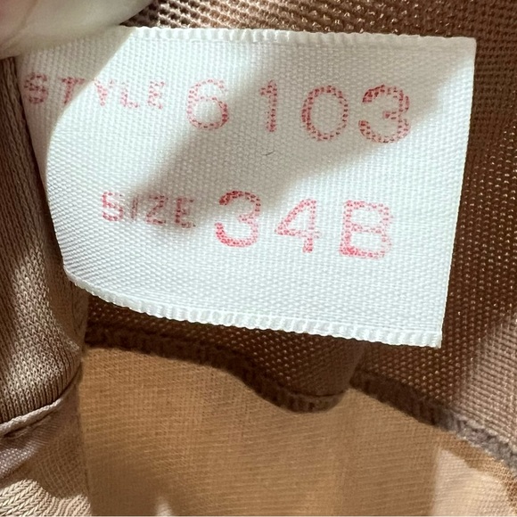 Vintage NWT 50s 60s Rose Marx tan mini corselette bra slip dress chemise 34B - Picture 15 of 16